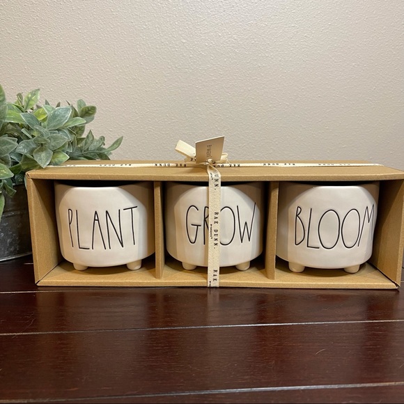 RAE DUNN By Magenta – PLANT, GROW, BLOOM - Planter Pot Set of 3